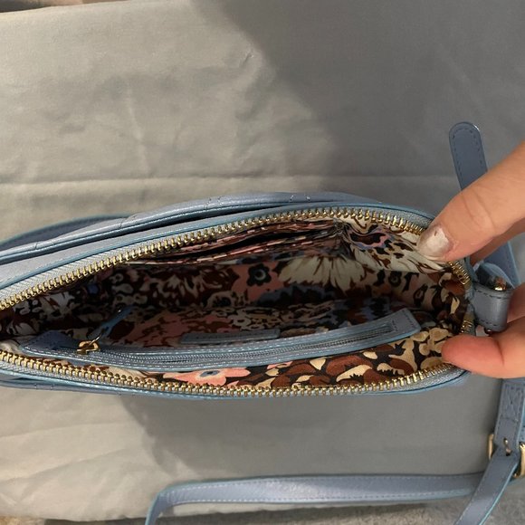 Vera Bradley Light Blue Quilted Crossbody Bag - Picture 6 of 6